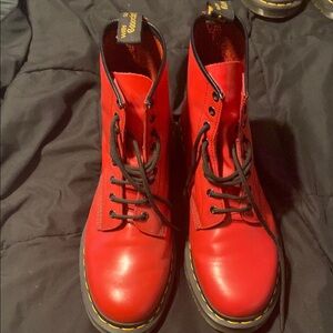 Dr. Martens Red Leather Boots